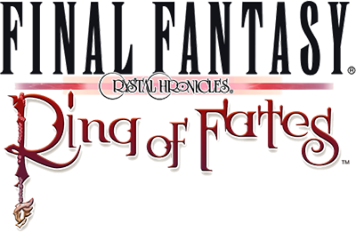 Final Fantasy Crystal Chronicles Ring of Fates title screen for Nintendo DS